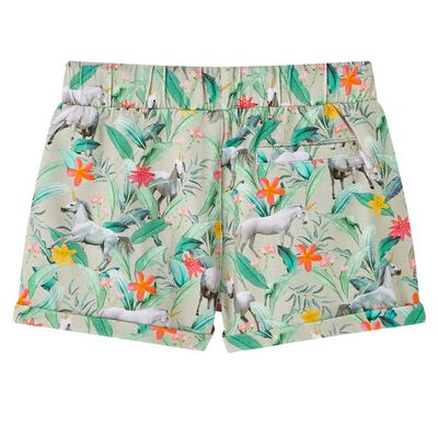 Shorts med snöre för barn ljus khaki 116