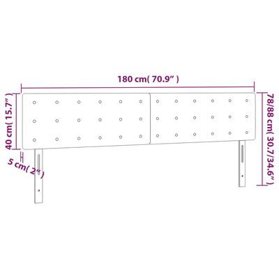 vidaXL Sänggavel LED svart 180x5x78/88 cm sammet