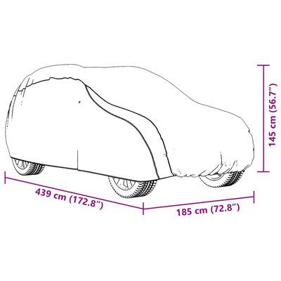 vidaXL Bilöverdrag för SUV med spännband silver M heltäckande