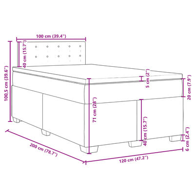 vidaXL Ramsäng med bäddmadrass cappuccino 120x200 cm konstläder