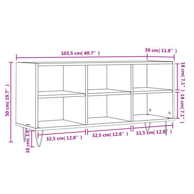 vidaXL Tv-bänk brun ek 103,5x30x50 cm konstruerat trä