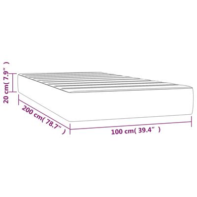 vidaXL Pocketresårmadrass mörkgrå 100x200x20 cm tyg