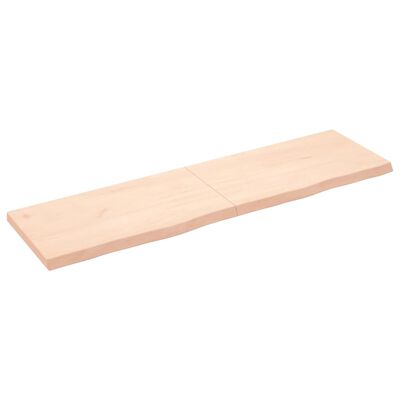 vidaXL Bänkskiva för badrum 180x50x(2-6) cm obehandlat massivt trä