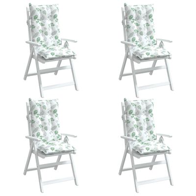 vidaXL Stolsdynor för stolar med hög rygg 4 st bladmönster oxfordtyg