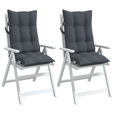 vidaXL Stolsdynor för stolar med hög rygg 2 st antracit oxfordtyg