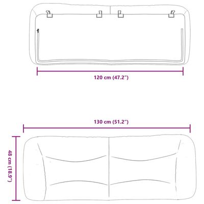 vidaXL Dyna till huvudgavel brun 120 cm konstläder