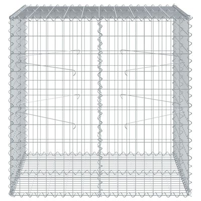 vidaXL Gabionkorg med skydd 100x100x100 cm galvaniserat järn