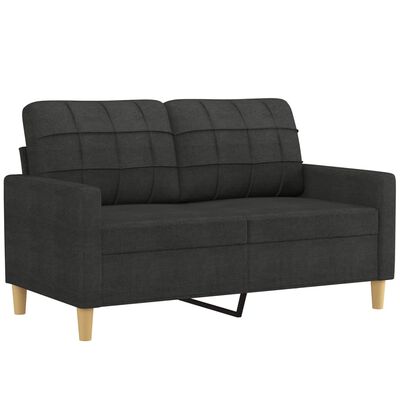 vidaXL 2-sits soffa med prydnadskuddar svart 120 cm tyg