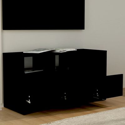 vidaXL Tv-bänk svart 102x37,5x52,5 cm konstruerat trä