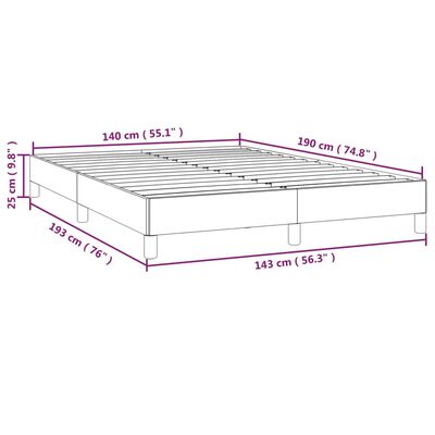 vidaXL Sängram utan madrass taupe 140x190 cm tyg