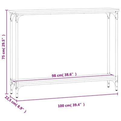 vidaXL Avlastningsbord brun ek 100x22,5x75 cm konstruerat trä