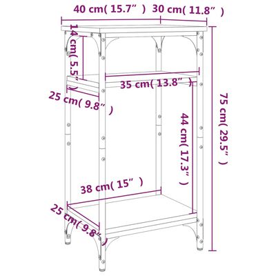 vidaXL Sidobord svart 40x30x75 cm konstruerat trä