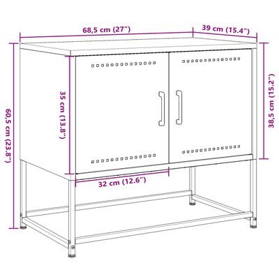 vidaXL TV-skåp olivgrön 68,5x39x60,5 cm stål