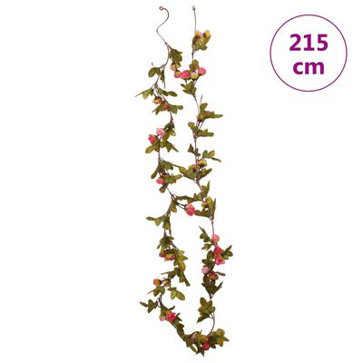 vidaXL Julkransar med blommor 6 st rosor 215 cm