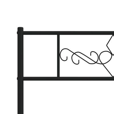 vidaXL Sängram med huvudgavel och fotgavel svart metall 100x190 cm