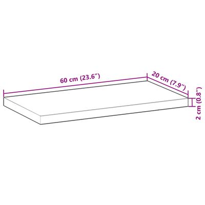 vidaXL Svävande hylla 60x20x2 cm behandlat massivt akaciaträ