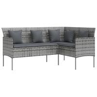 vidaXL L-formad soffa med dynor konstrotting grå