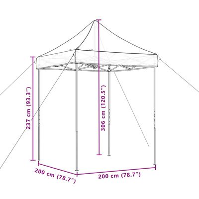 vidaXL Pop-Up hopfällbart partytält 200x200x306 cm vinröd