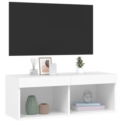 vidaXL Tv-bänk med LED-belysning vit 80x30x30 cm