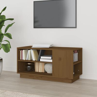 vidaXL Tv-bänk honungsbrun 80x35x40,5 cm massiv furu