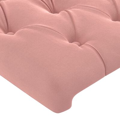 vidaXL Sänggavel LED rosa 203x16x78/88 cm sammet