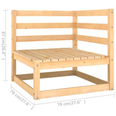 vidaXL Loungegrupp för trädgården med dynor 7 delar massiv furu