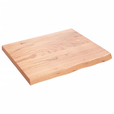 vidaXL Vägghylla ljusbrun 60x50x(2-4) cm behandlad massiv ek