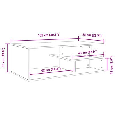 vidaXL Soffbord svart 102x55x35 cm konstruerat trä