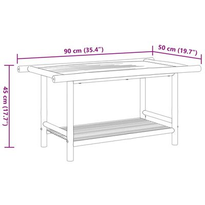 vidaXL Soffbord 90x50x45 cm bambu