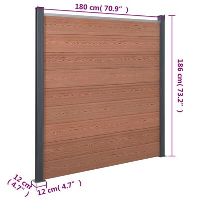 vidaXL Staketpanel brun 699x186 cm WPC