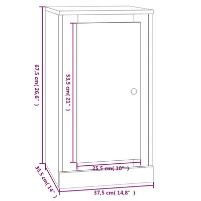 vidaXL Skåp betonggrå 37,5x35,5x67,5 cm konstruerat trä