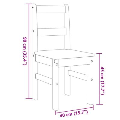 vidaXL Matstolar 2 st Panama grå 40x46x90 cm massiv furu