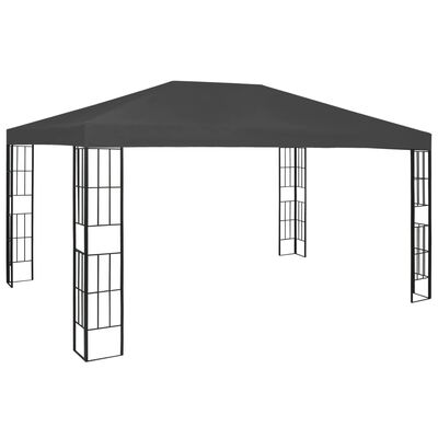 vidaXL Paviljong med ljusslinga LED 3x4 m antracit