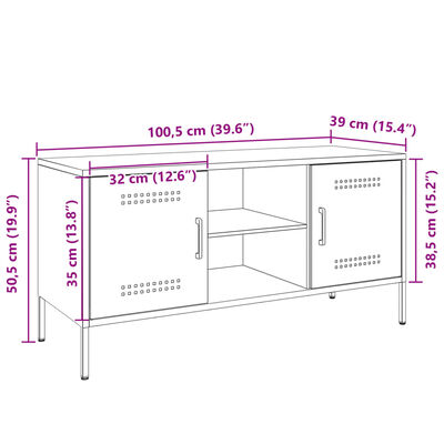 vidaXL TV-skåp rosa 100,5x39x50,5 cm stål