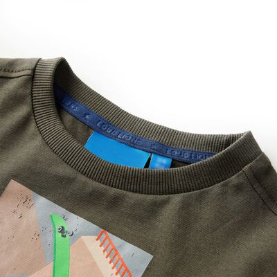 T-shirt med långa ärmar för barn khaki 128