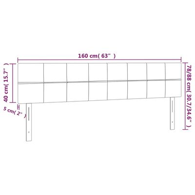 vidaXL Sänggavel 2 st svart 80x5x78/88 cm tyg