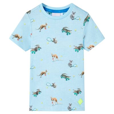 T-shirt för barn ljusblå melange 92