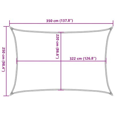 vidaXL Solsegel sandfärgat 3,5x2,5 m 100% polyesteroxford