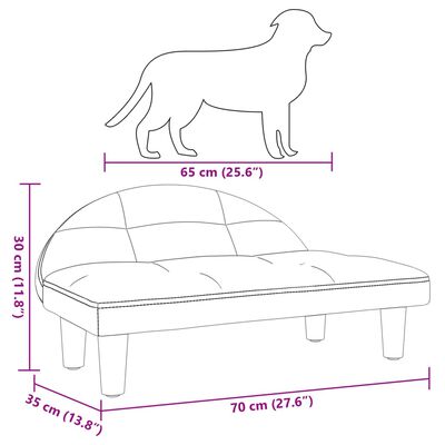 vidaXL Hundbädd ljusgrå 70x52x30 cm sammet