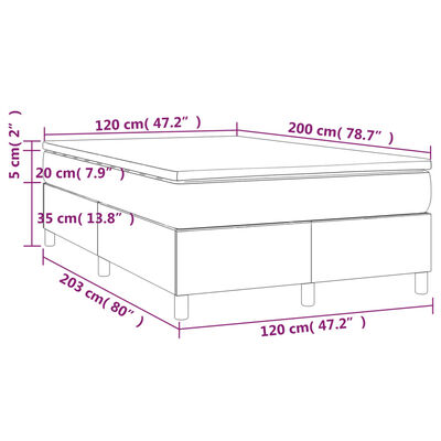 vidaXL Ramsäng med madrass svart 120x200 cm sammet