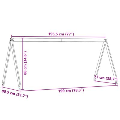 vidaXL Tak till barnsäng vit 199x80,5x88 cm massiv furu