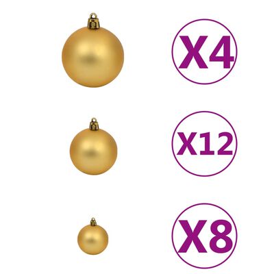 vidaXL Julgranskulor 100 delar set 3/4/6 cm brun/brons/guld