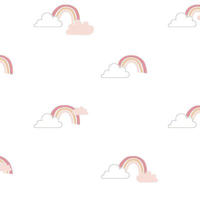 Noordwand Tapet Mondo baby Rainbows vit och rosa