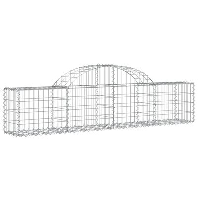 vidaXL Gabion bågformad 6 st 200x30x40/60 cm galvaniserat järn