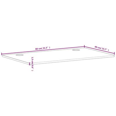 vidaXL Bordsskiva 80x40x1,5 cm massivt bokträ