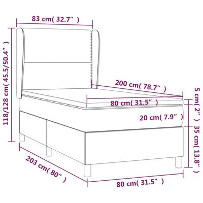 vidaXL Ramsäng med madrass mörkblå 80x200 cm sammet