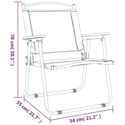 vidaXL Campingstolar 2 st Beige 54x55x78 cm oxfordtyg