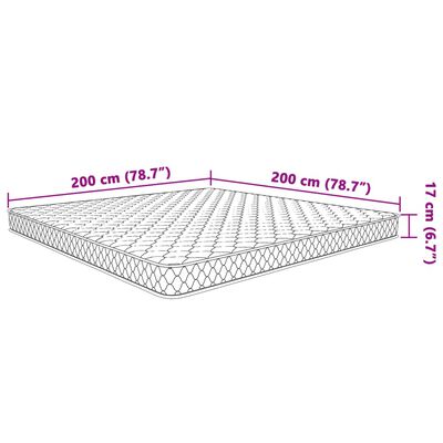 vidaXL Memoryskummadrass vit 200x200x17 cm