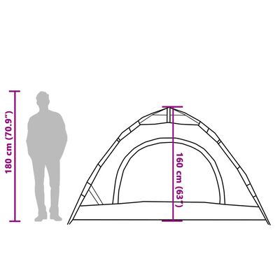 vidaXL Campingtält 4 personer blå snabbrest