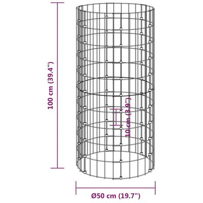 vidaXL Kompost Ø50x100 cm galvaniserat stål